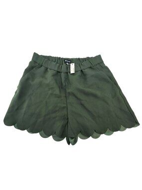 Madewell Womens Scalloped Hem Green Shorts with Pockets Size XS NWT jj3722